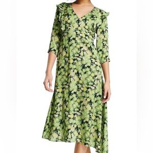 Topshop Frill Floral A-Line Dress
